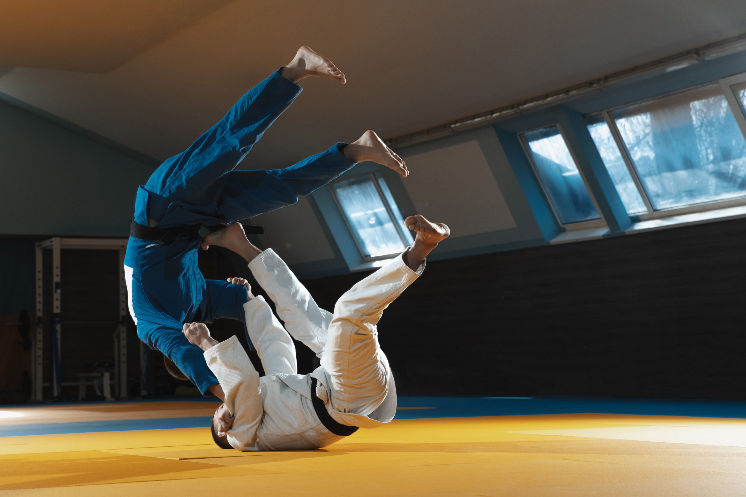 deux personnes faisant du judo